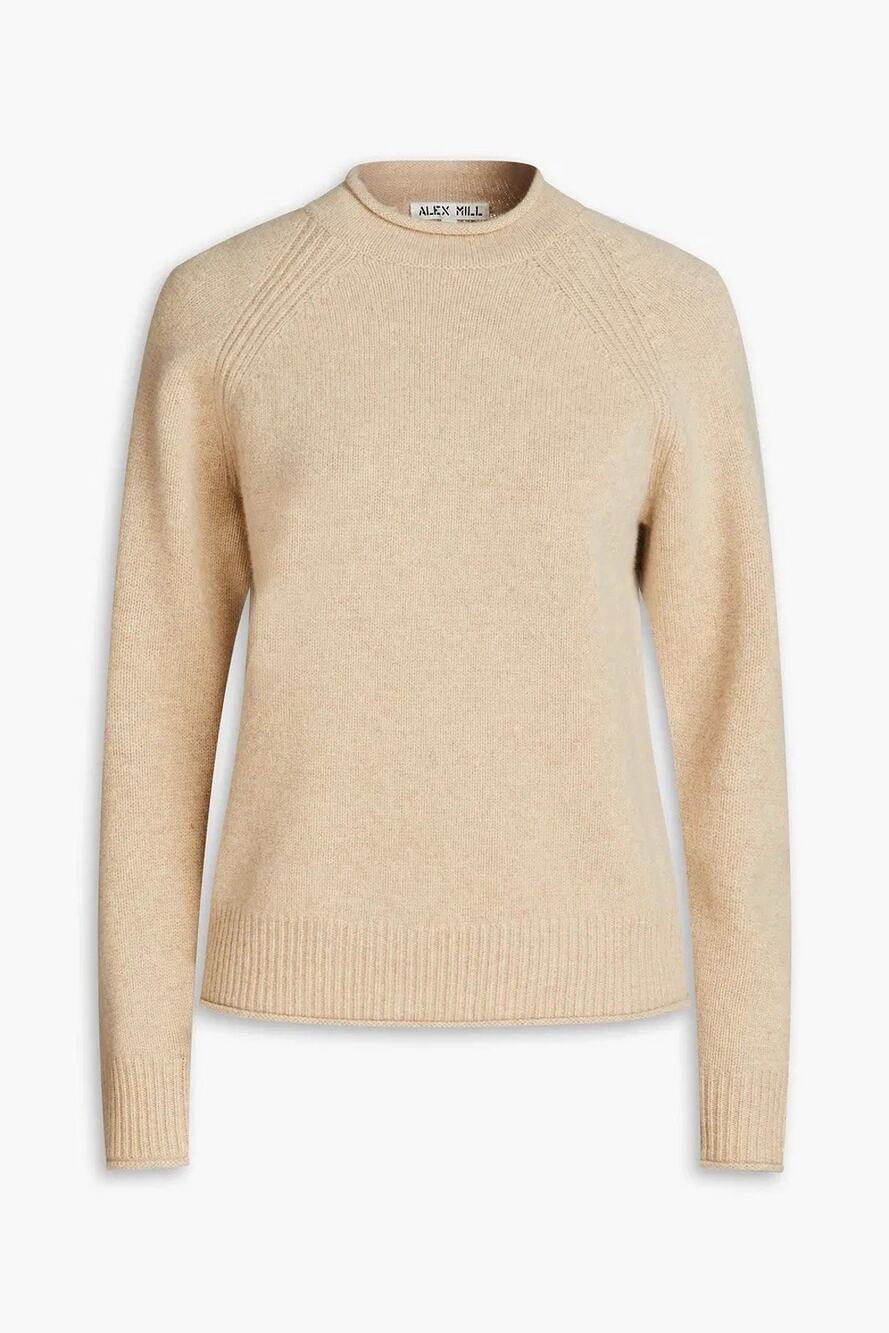 Alex Mill Freja Rolled Neck Knit Sweater Tan Beige M